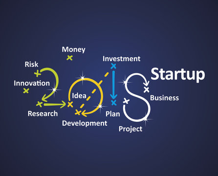 Startup 2018 blue background vector
