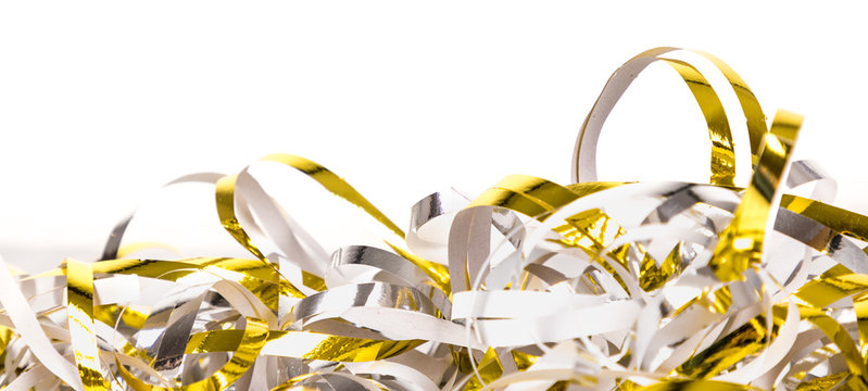 Gold And Silver Streamer Isolated