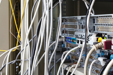 ethernet cables connected to switch
