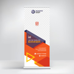 The roll-up banner, modern abstract design for advertising information, photo, text, business concept stand for conference, seminar, stylish background vector