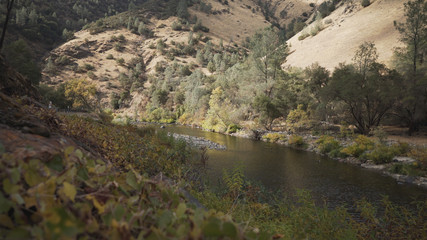 gimbal down shot of merced river in daytime