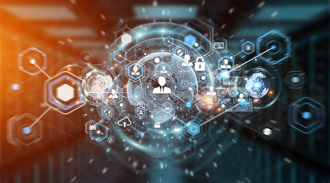 Social media digital interface background 3D rendering