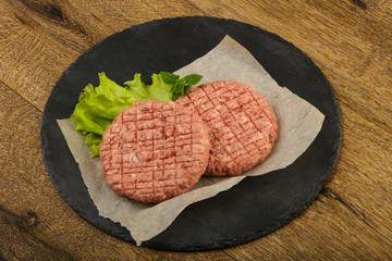 Raw burger cutlet