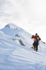 Fototapeta na wymiar Trekking sulle alpi