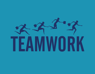 Silhouette business teamwork. Concept business vector illustration.