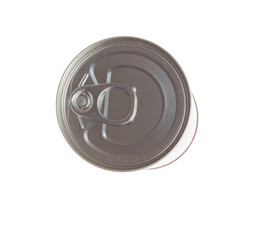 Top view of can on isolated white
