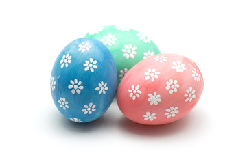 Easter eggs on white background