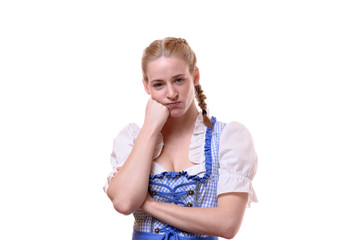 Attractive young woman in a Bavarian dirndl dress