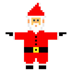 Obraz premium Santa claus pixel art cartoon retro game style