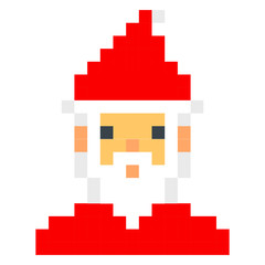 Santa claus pixel art cartoon retro game style