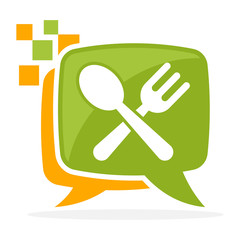 logo icon with the concept of culinary communication media