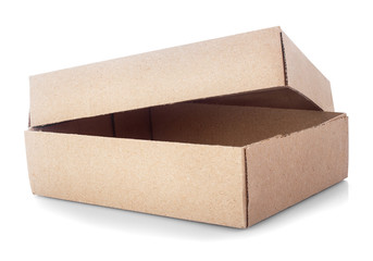 cardboard box with open lid