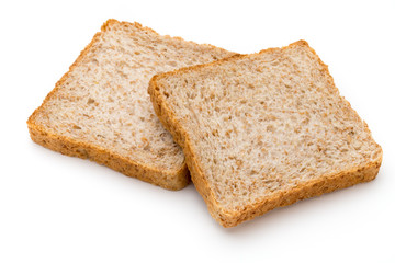 Toast bread isolated on the white background.