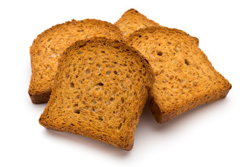 Sliced Toast Bread isolated on white background, top view.