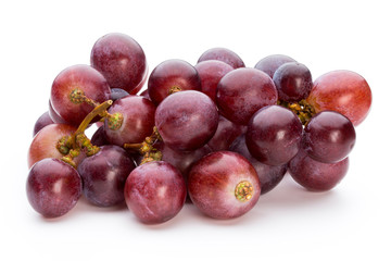 Ripe red grape isolated on white.