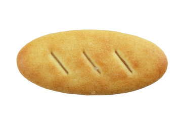 cracker biscuit isolated on white background. top view