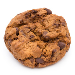 Chocolate Chip Cookie isolated on white background.