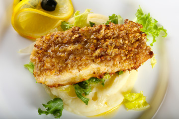 Cod fish with mashed potato