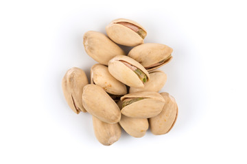 pistachio nut on white