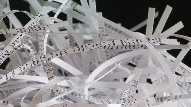 close up of pile of shredded paper