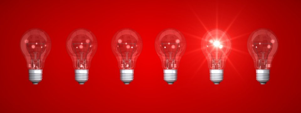 idea sign idea light bulb inspiration and innovation symbol template on red background