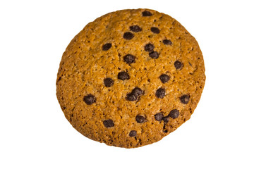 Chocolate chip cookie isolated on white background