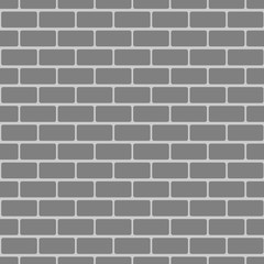 Vector illustration of grey brick wall. Seamless pattern.