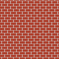 Vector illustration of red brick wall. Seamless pattern.