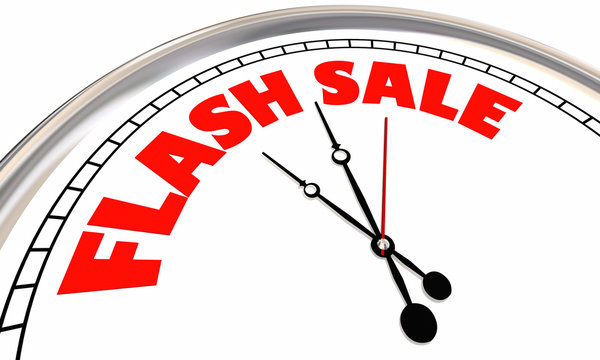 Flash Sale Clock Limited Time Special Offer Deal 3d Illustration