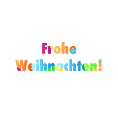 farbenfrohes Symbol - Frohe Weihnachten - Text