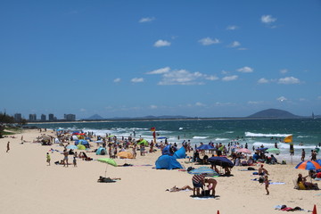 Sandy beach of Sunshine Coast in summer in Queensland, Australia 