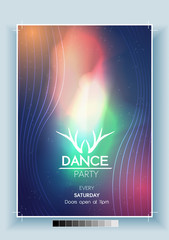 Abstract Dance Party Night Poster, Flyer Template - Vector Illustration - 184998386