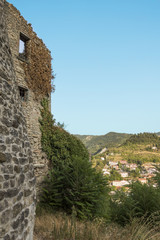 Italian contryside with old medieval ruins and panoramic view