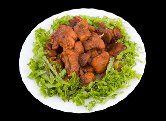 Chinese food. Fried pork ribs, clipping path.