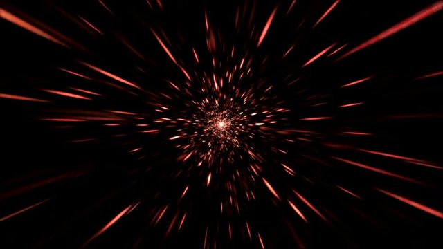 Colorful Fast Space Tunnel Travel Animation - Loop Red