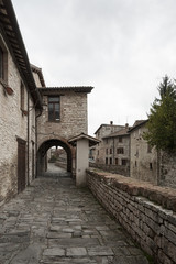 Fototapeta na wymiar Gubbio, one of the most beautiful medieval towns in Europe, in the heart of the Umbria Region, Perugia Province central Italy