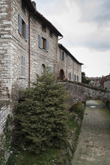 Fototapeta na wymiar Gubbio, one of the most beautiful medieval towns in Europe, in the heart of the Umbria Region, Perugia Province central Italy