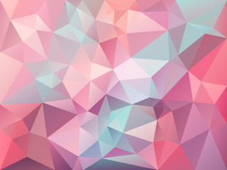 Obraz premium vector abstract irregular polygon background with a triangle pattern in baby pink, blue, purple color