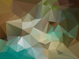 Obraz premium vector abstract irregular polygon background with a triangle pattern in brown, beige, khaki, blue, turquoise, green color
