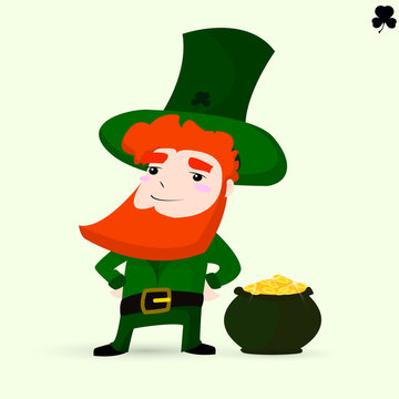 St. Patrick's Day, leprechaun with money