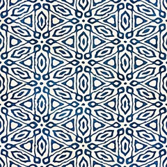 Native batik seamless watercolor artistic boho style colorful square pattern.