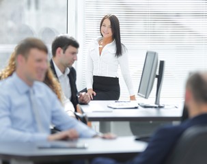 Manager and business team workplace