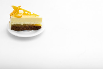 slice of Sweet cake with lemon and orange 