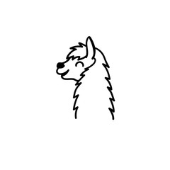 Vector illustration. Cute character lama