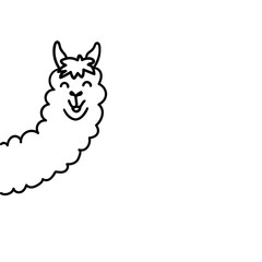 Vector illustration. Cute character lama