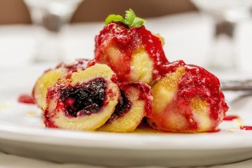 Czech blueberry dumplings