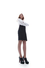 Portrait of young business woman in the office.