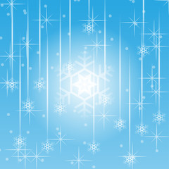 Fototapeta na wymiar White snow faling on blue background. vector illustration.