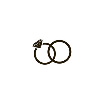 wedding rings icon. flat design