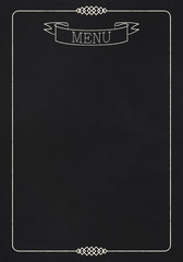 Black board as mockup for restaurant menu © Prostock-studio